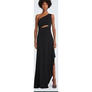 NWT Halston Clara Jersey Cascade Slit Gown Sz 8 Sold out!
